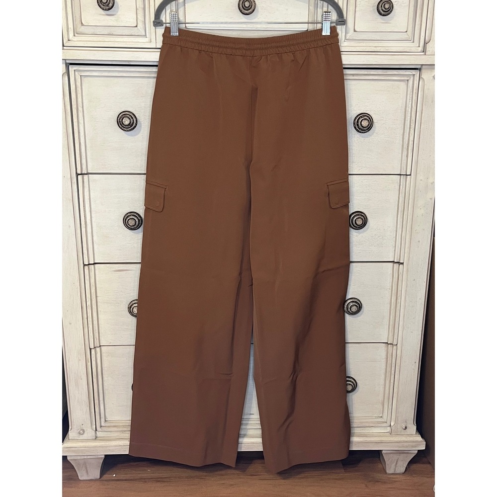 Athleta Promenade Cargo Pant Brown Wide Leg Recycled Quick Dry Small NWT - Picture 3 of 9